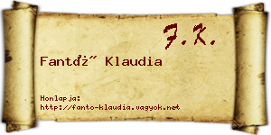 Fantó Klaudia névjegykártya